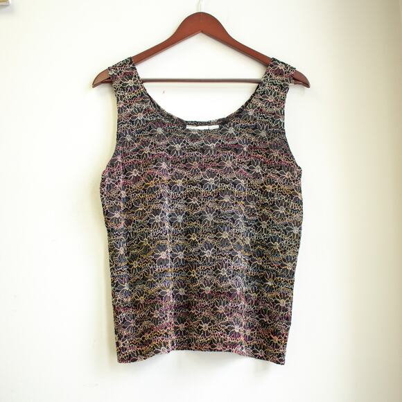 Vintage Chico's Design Sheer Embroidered Floral Cardigan Top Set Size Small - Picture 3 of 8